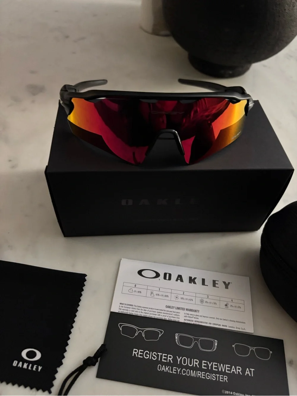 Oakley Radar Path Sunglasses Black Frame with Ruby-Orange Prizm Lens